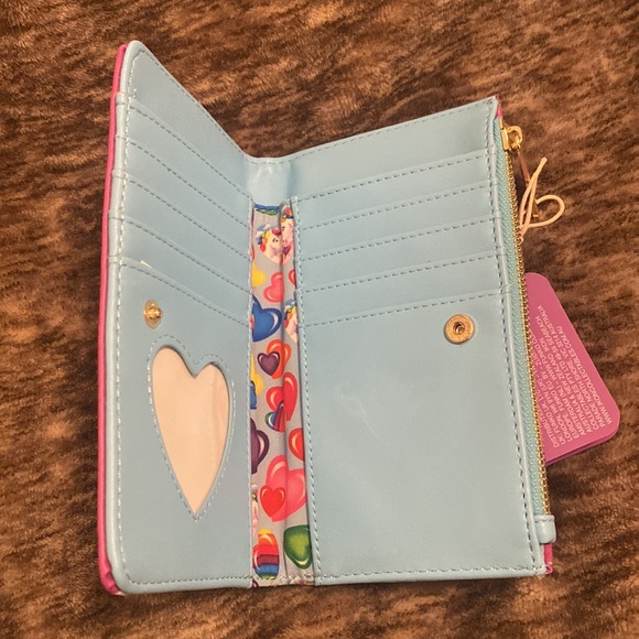 Loungefly Lisa Frank Unicorn Reflection Dolphin Rainbow Hearts Flap Wallet - Picture 7 of 8